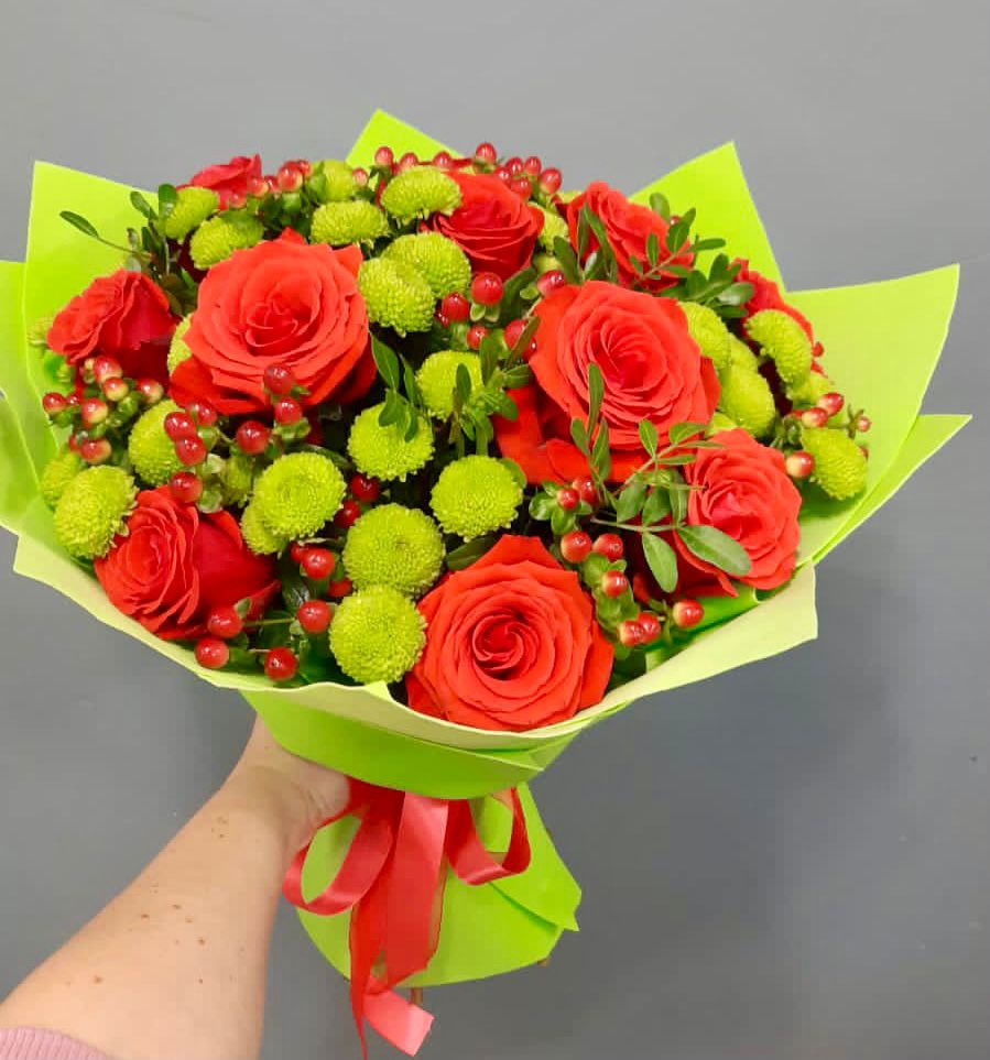 Букет цветов из: Хризантемы и Розы в Краснолипье