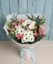 Букет цветов из:  Розы, Лизиантусы и Хризантемы в Краснолипье