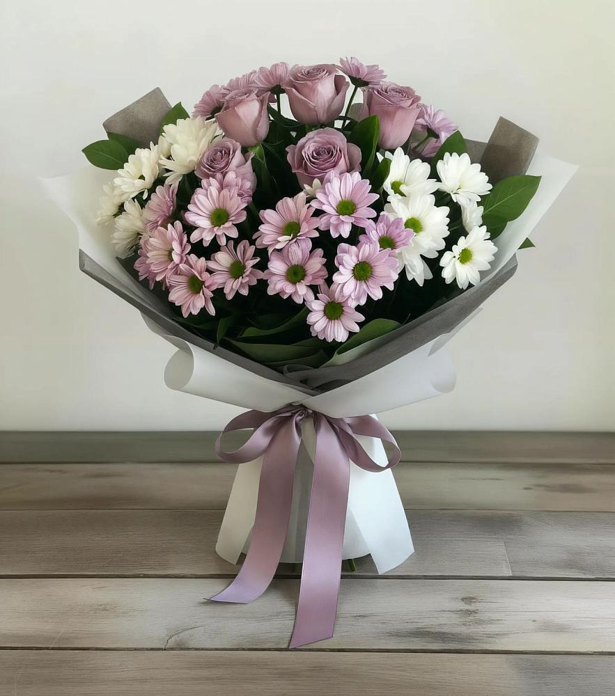 Букет цветов из: Хризантемы и Розы в Краснолипье