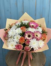 Букет цветов из:  Розы, Герберы и Хризантемы в Краснолипье
