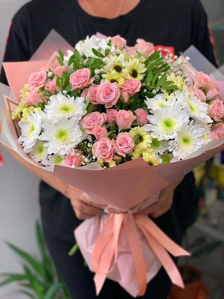 Букет цветов из: Розы и Хризантемы в Краснолипье