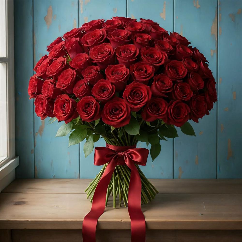 Букет Красные розы Блэк Меджик в Краснолипье