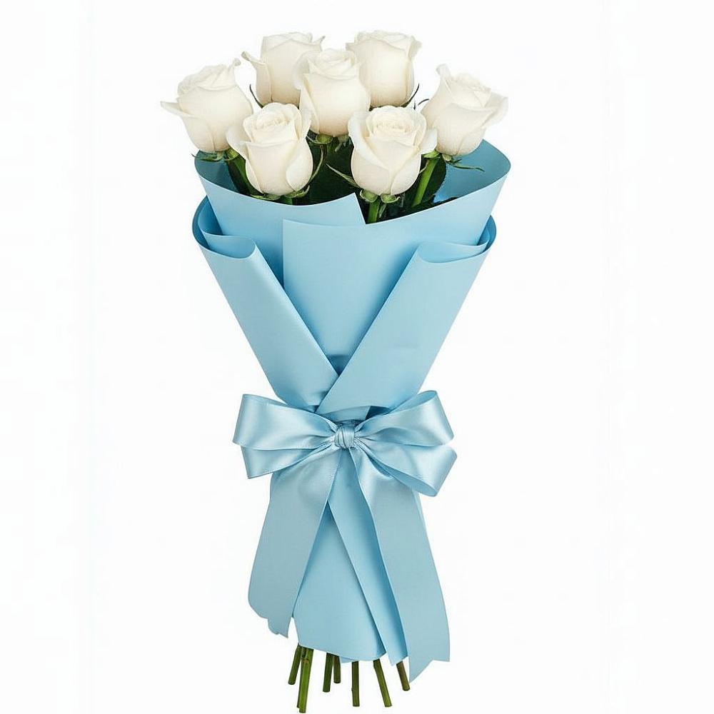 Букет 7 белых роз Проуд в Краснолипье