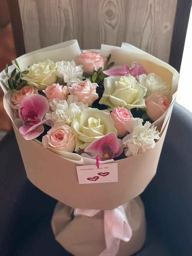 Букет цветов из: Орхидеи, Розы и Гвоздики в Краснолипье