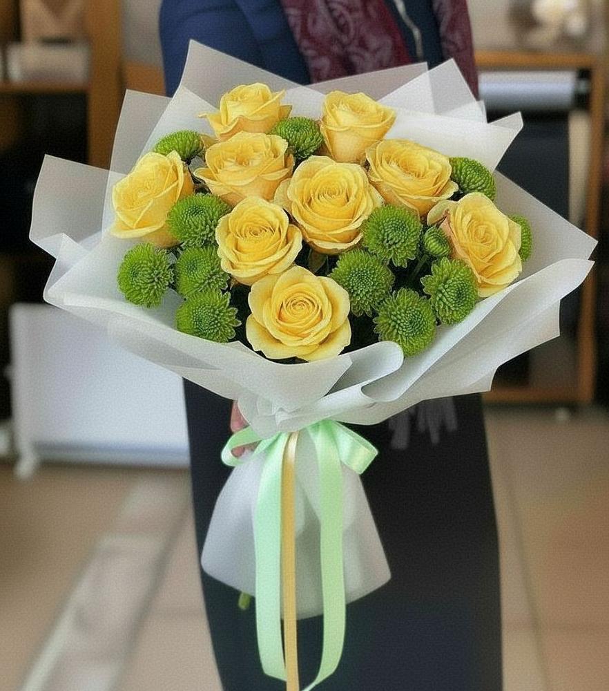 Букет цветов из: Хризантемы и Розы в Краснолипье