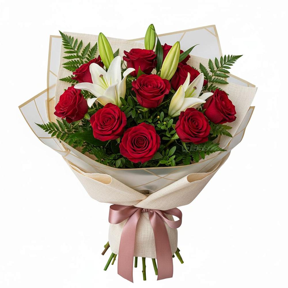 Букет цветов из: Лилии и Розы в Краснолипье