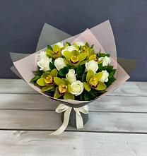 Букет цветов из:  Орхидеи и Розы #REPLACE_PRED# Краснолипье