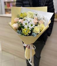 Букет цветов из:  Альстромерии, Розы и Хризантемы в Краснолипье