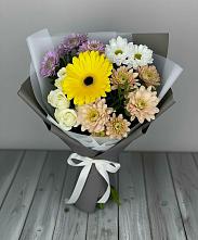 Букет цветов из:  Розы, Герберы и Хризантемы #REPLACE_PRED# Краснолипье