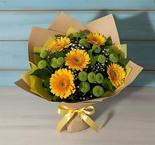 Букет цветов из:  Герберы и Хризантемы #REPLACE_PRED# Краснолипье