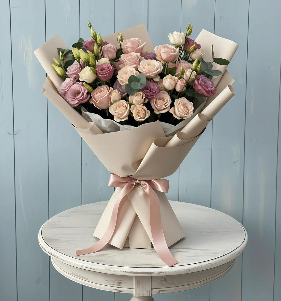 Букет цветов из: Розы и Лизиантусы в Краснолипье