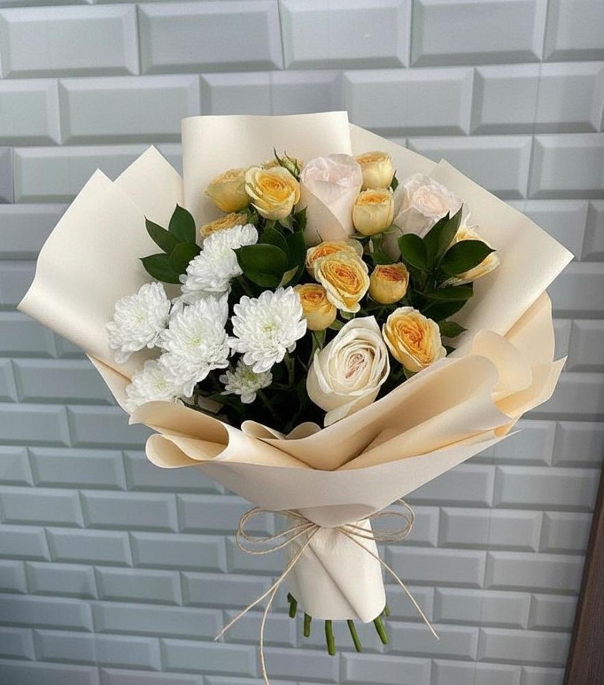 Букет цветов из: Розы и Хризантемы в Краснолипье