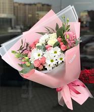 Букет цветов из:  Розы, Лизиантусы и Хризантемы в Краснолипье