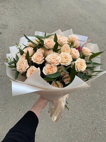 Букет Кремовые розы Латте в Краснолипье