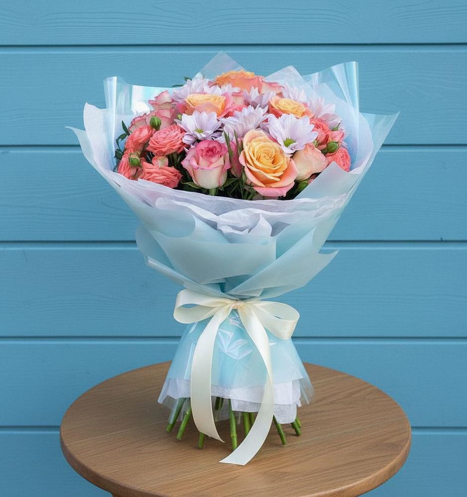 Букет цветов из: Хризантемы и Розы в Краснолипье