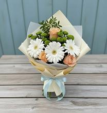 Букет цветов из:  Герберы, Розы и Хризантемы в Краснолипье