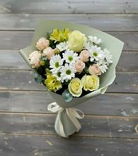 Букет цветов из:  Альстромерии, Розы и Хризантемы в Краснолипье