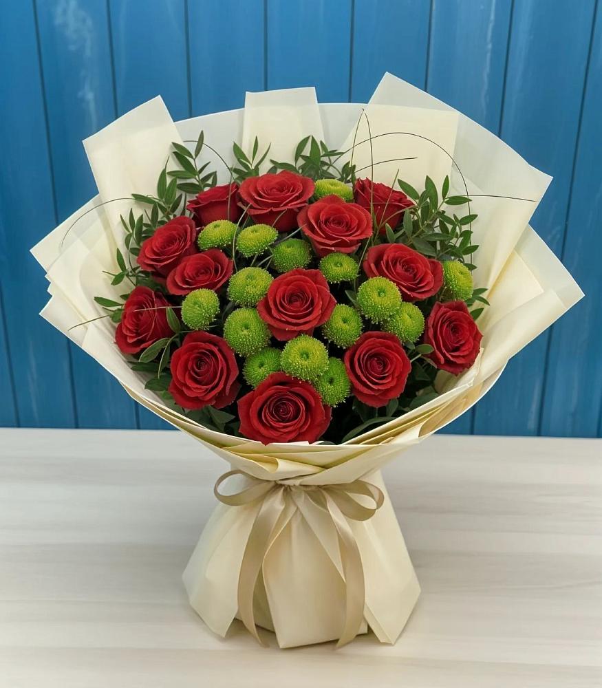 Букет цветов из: Розы и Хризантемы в Краснолипье