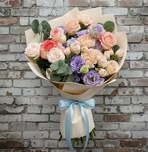 Букет цветов из:  Розы, Лизиантусы и Гвоздики в Краснолипье