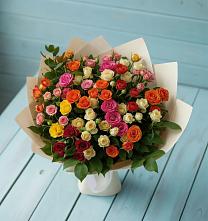 Букет Микс из разноцветных кустовых роз #REPLACE_PRED# Краснолипье